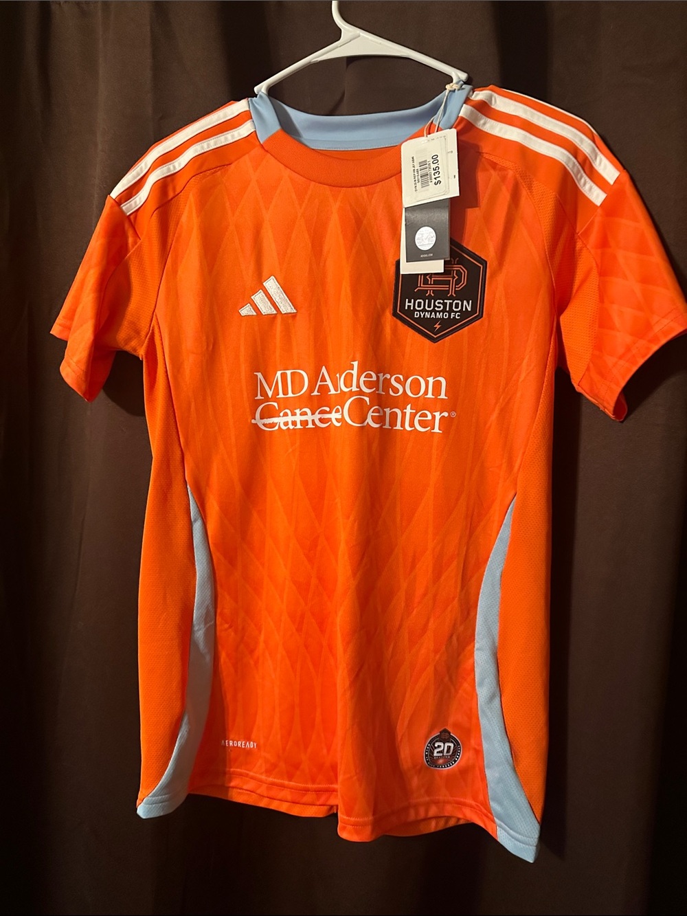 adidas Houston Dynamo  Orange and Light Blue Soccer Jersey